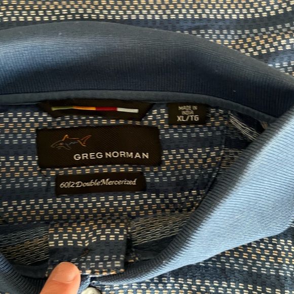 Men's Greg Norman Mercerized Cotton Golf Polo Shark Blue XL - Picture 8 of 15